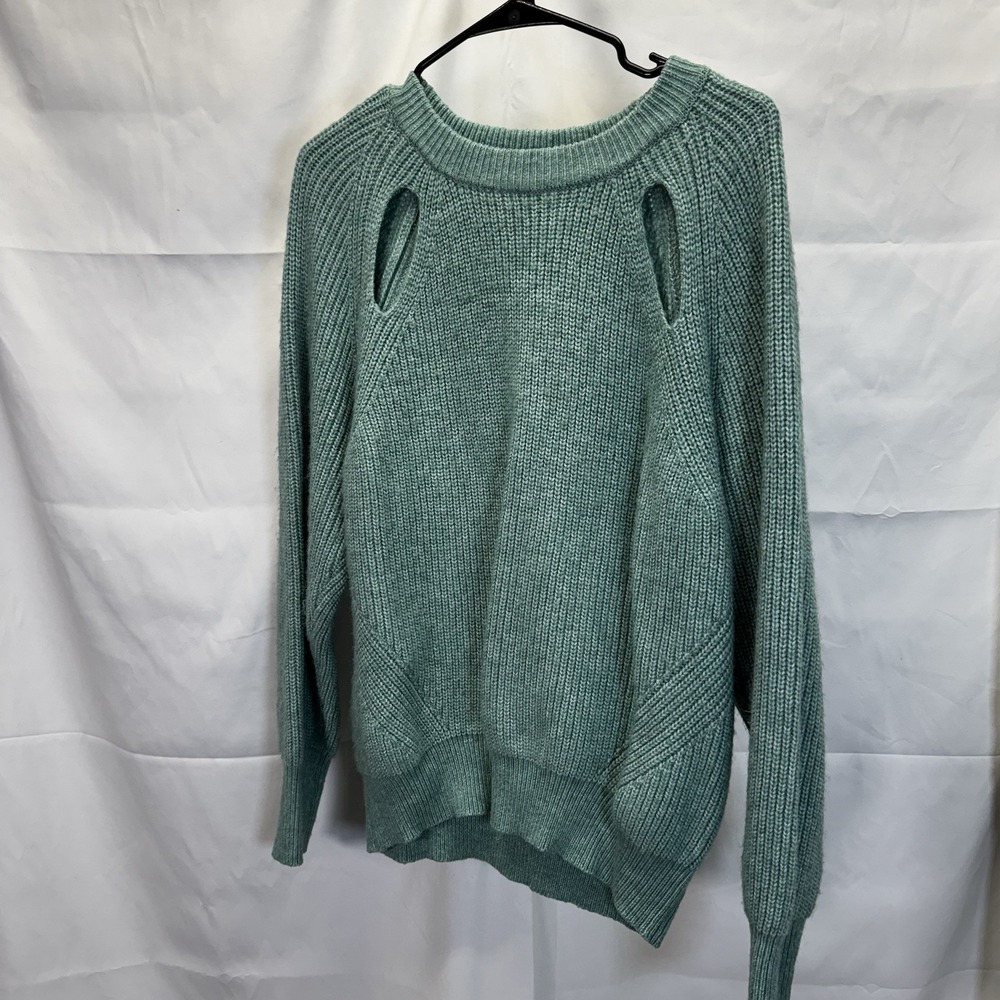 Vintage‎ Worthington Size 0X Mint Green Sweater With Collar Bone Cutouts